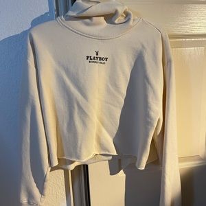 COPY - Playboy cream cropped turtleneck